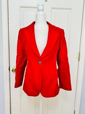 NEW THEORY CLASSIC STAPLE RED BLAZER SIZE 8 $495